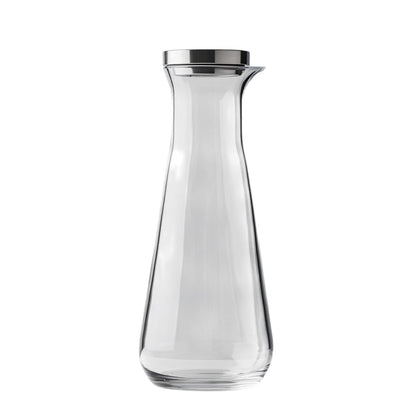 Rhoomy Nordic Borosilicate Glass Carafe with Stainless Steel Lid - Sleek Heat-Resistant Pitcher for Iced Tea, Water, and Wine