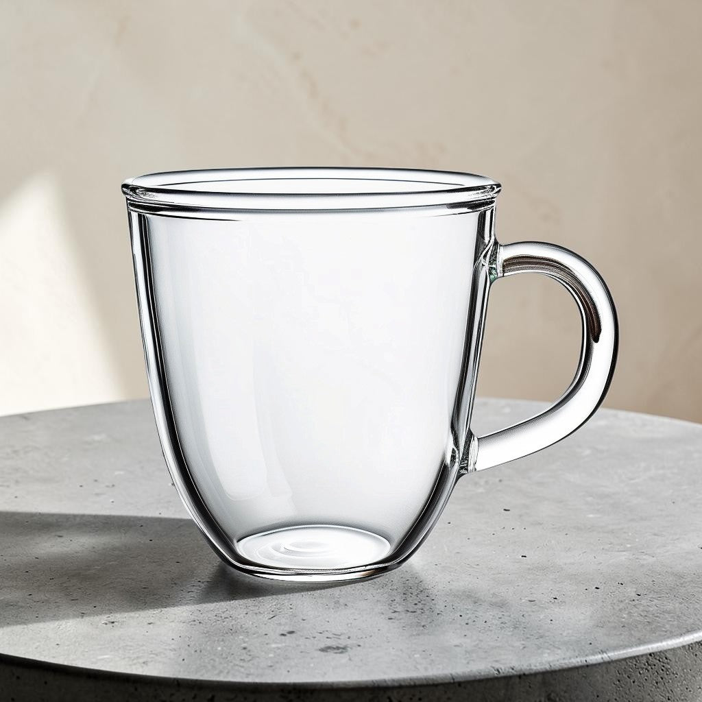 Rhoomy Double-Walled Insulated Borosilicate Glass Espresso Mug - Heat-Resistant Clear Coffee Cup with Handle