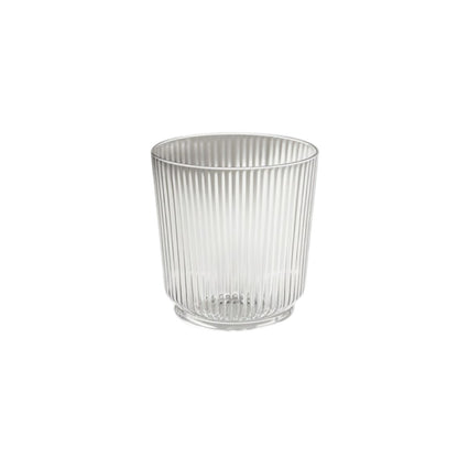 Rhoomy Minimalist Geometric Textured Borosilicate Glass Cup - Heat-Resistant Drinking Glasses for Water, Juice, and Iced Coffee